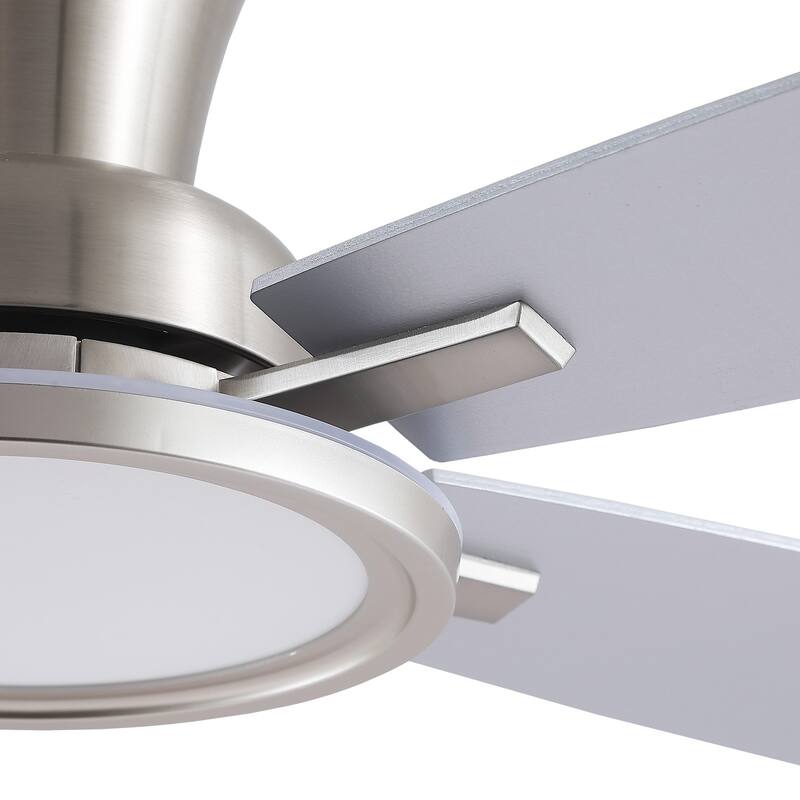 52/54 Inch Flush Mount Low Profile Ceiling Fan with Light,Remote and App Control