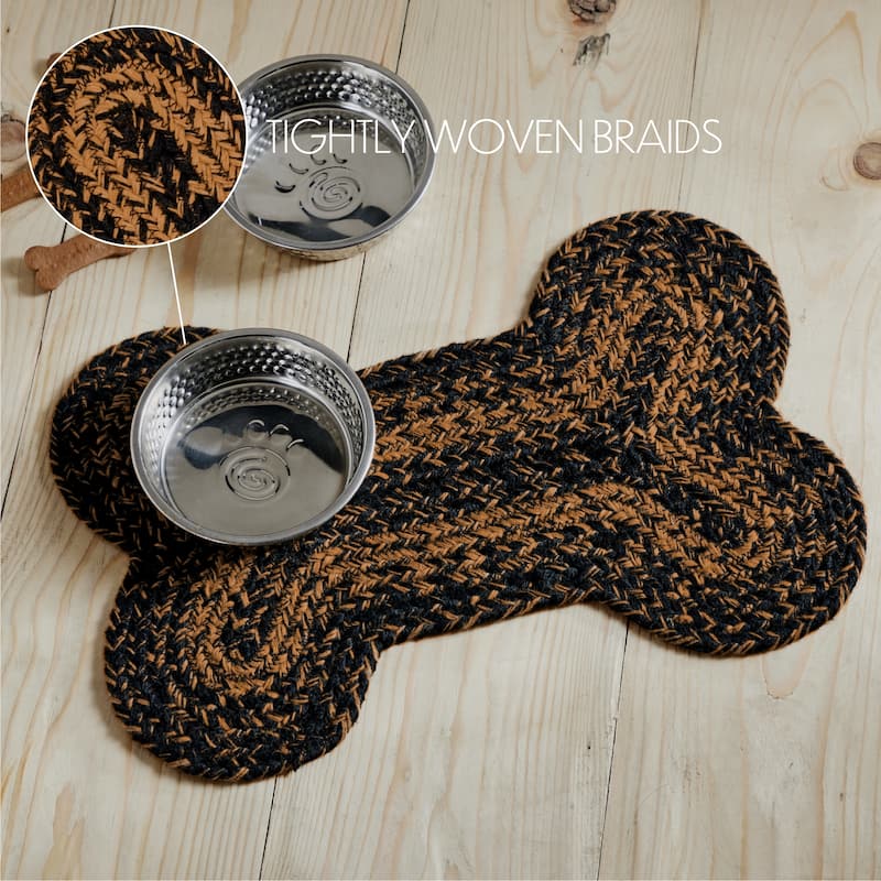 Black & Tan Indoor/Outdoor Small Bone Rug For Pets - 2' x 3' Oval