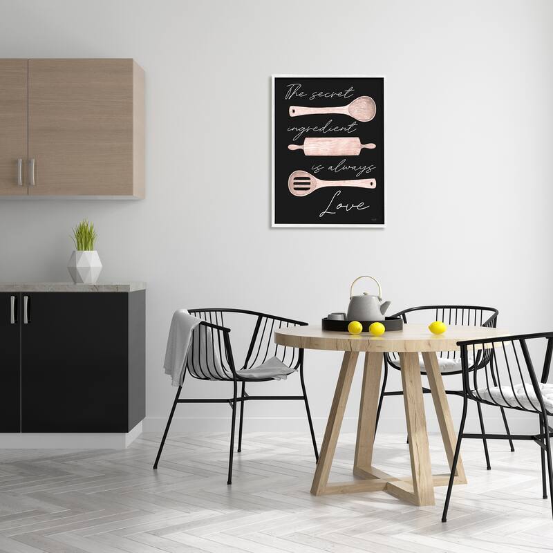 Stupell Secret Ingredient Love Romantic Baking Utensil Quote Framed