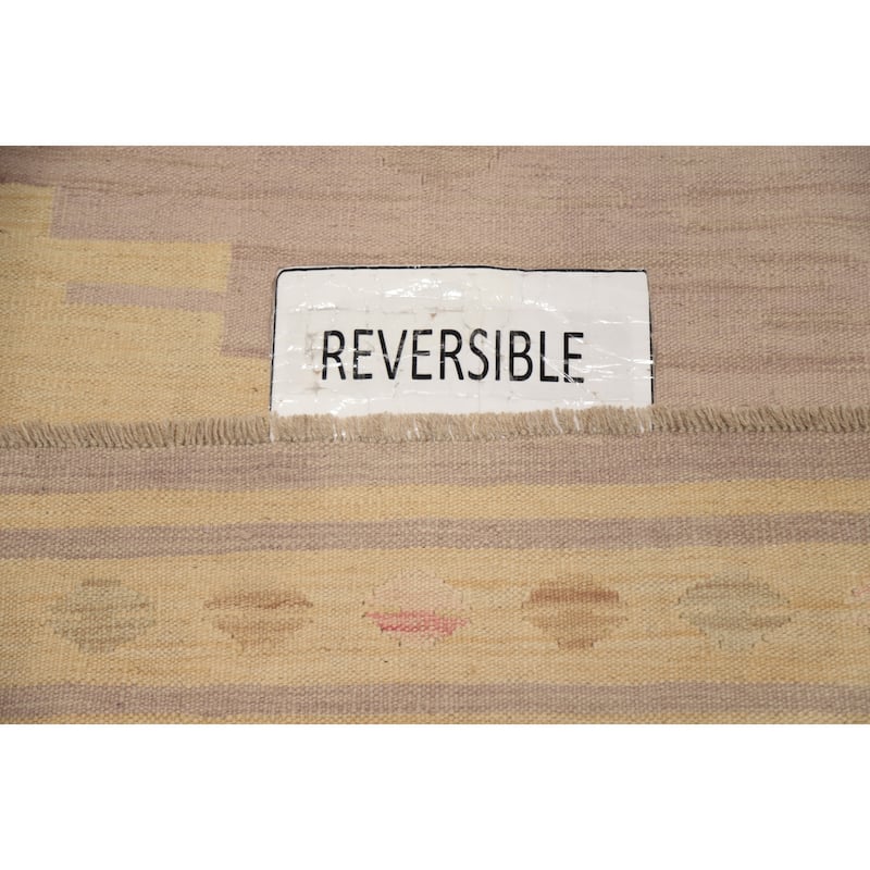 Hand Woven Oriental 100% Wool Carpet Southwestern Tribal Yellow & Gold Kilim Area Rug - 5' 11'' X 4' 0''