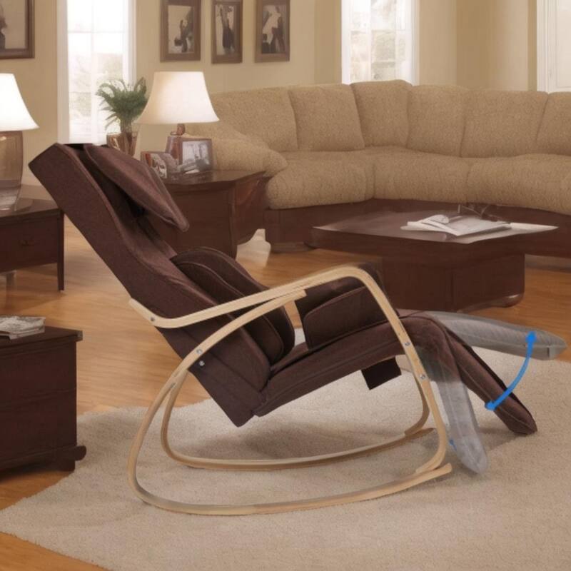 Full Massage Function Recliner Air Pressure Relaxation Chair Adjustable Rocking Chair with Cotton Fabric Cushion