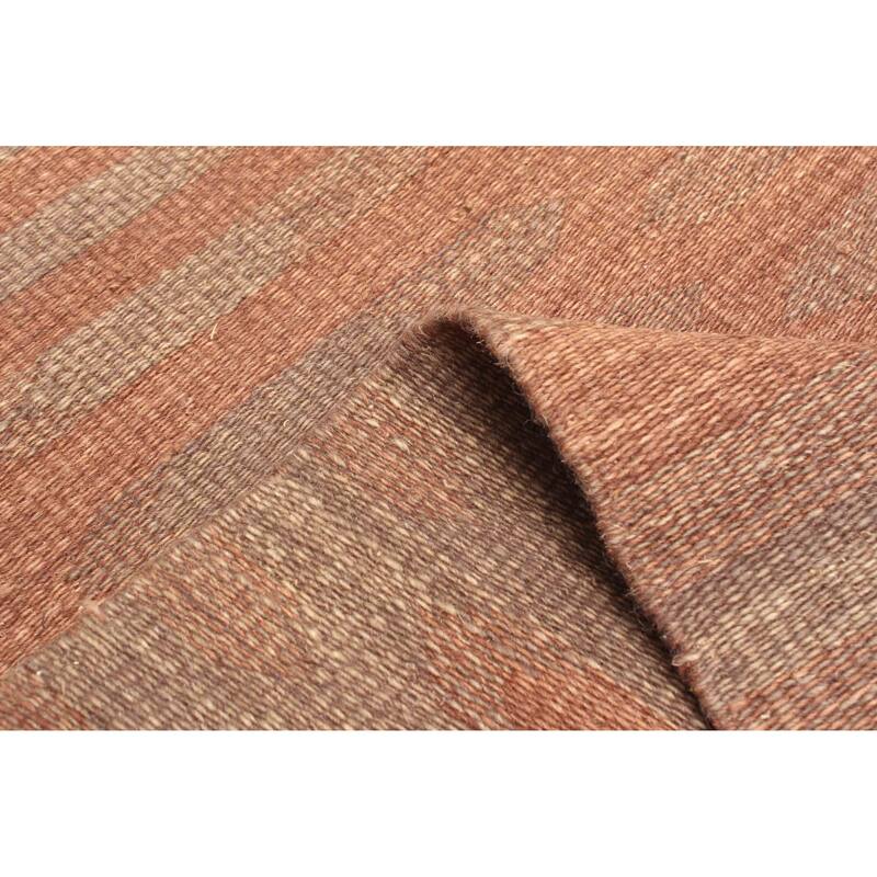 ECARPETGALLERY Flat-Weave Ankara FW Dark Brown Wool Kilim - 5'2 x 7'8