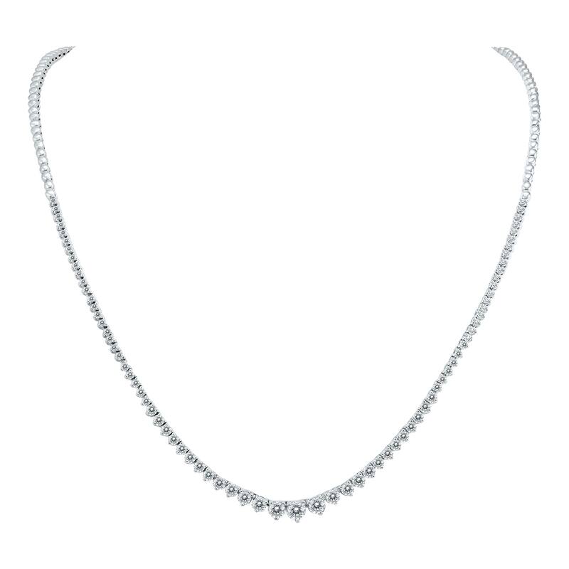 Marquee 5 Carat TW Graduated Diamond Tennis Necklace in 14K White Gold