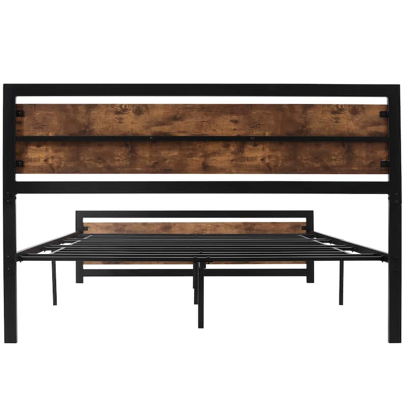 HOMCOM Queen Platform Bed Frame with Headboard & Footboard