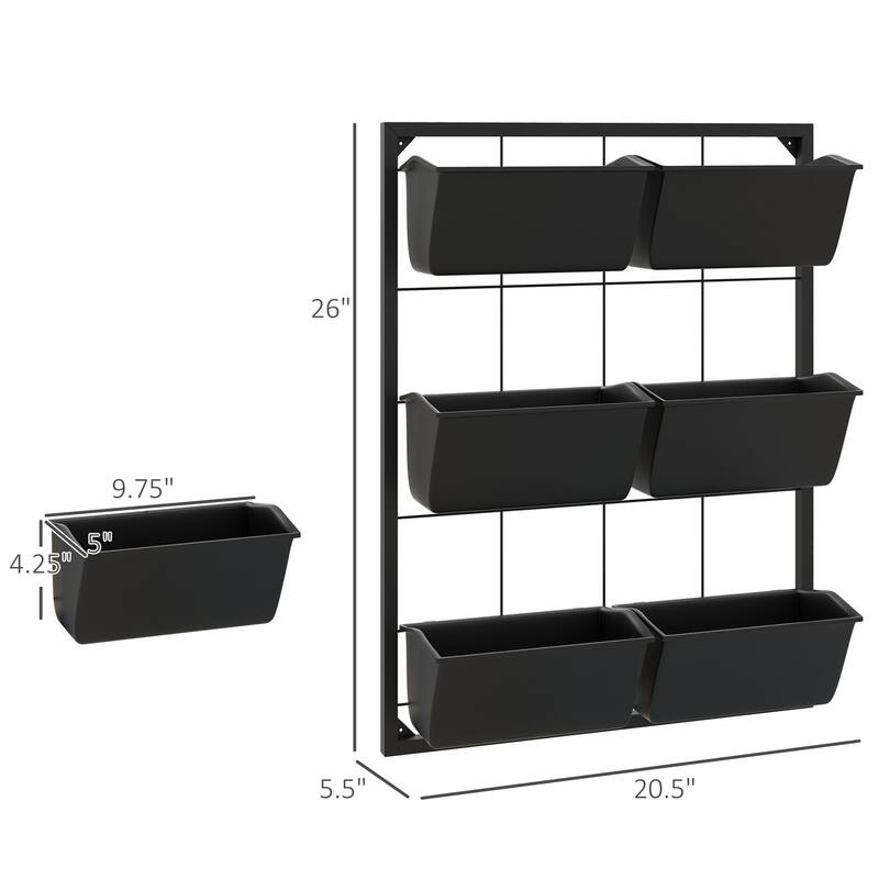 Outsunny 3-Tier Wall Planter with 6 Pots