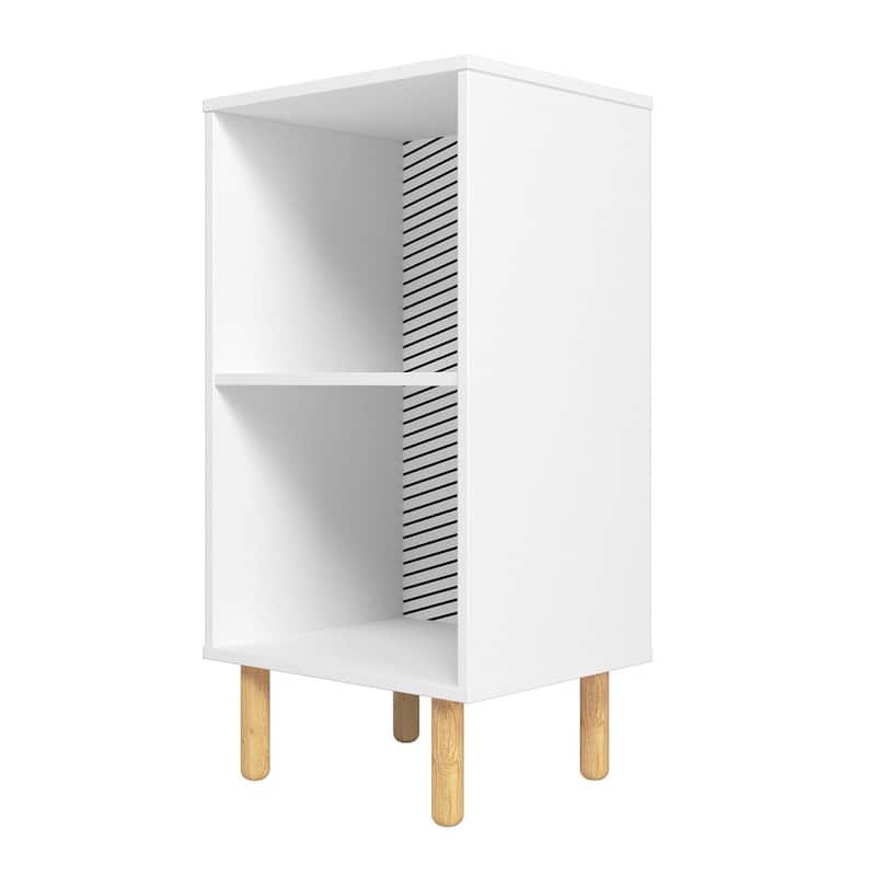 Essex Nightstand with 2 Shelves in White and Zebra