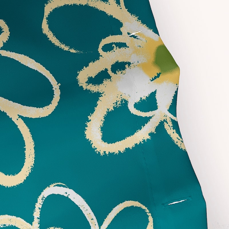 71 x 74-inch Penelope Floral Geometric Print Shower Curtain