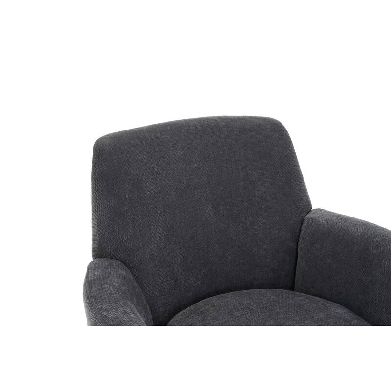 Dark Grey 29.3" Upholstered Swivel Barrel Chair