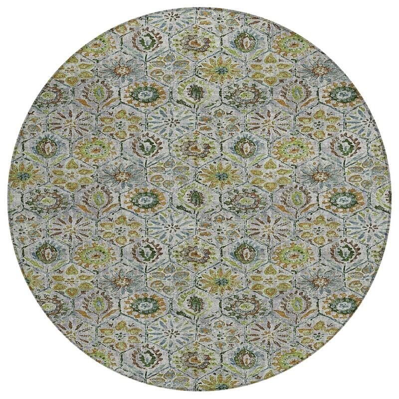 HomeRoots Floral Transitional Rectangle Outdoor Rug