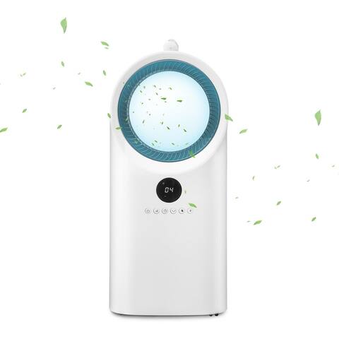Zenova 31" Portable Bladeless Fan Air Cooler with Digital Display and Remote