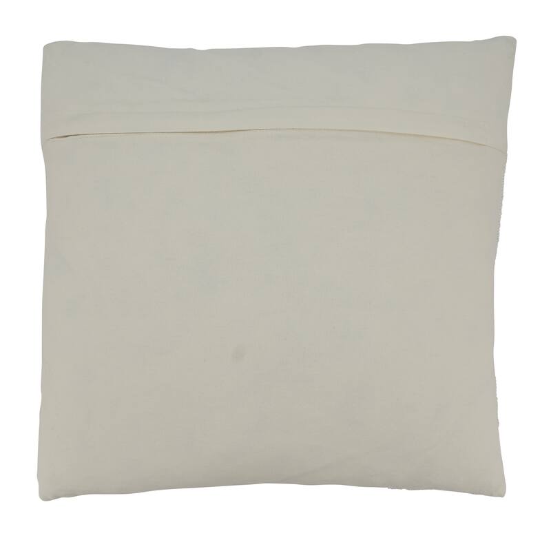 Throw Pillow With Beaded Seashells Design, 16"x16"