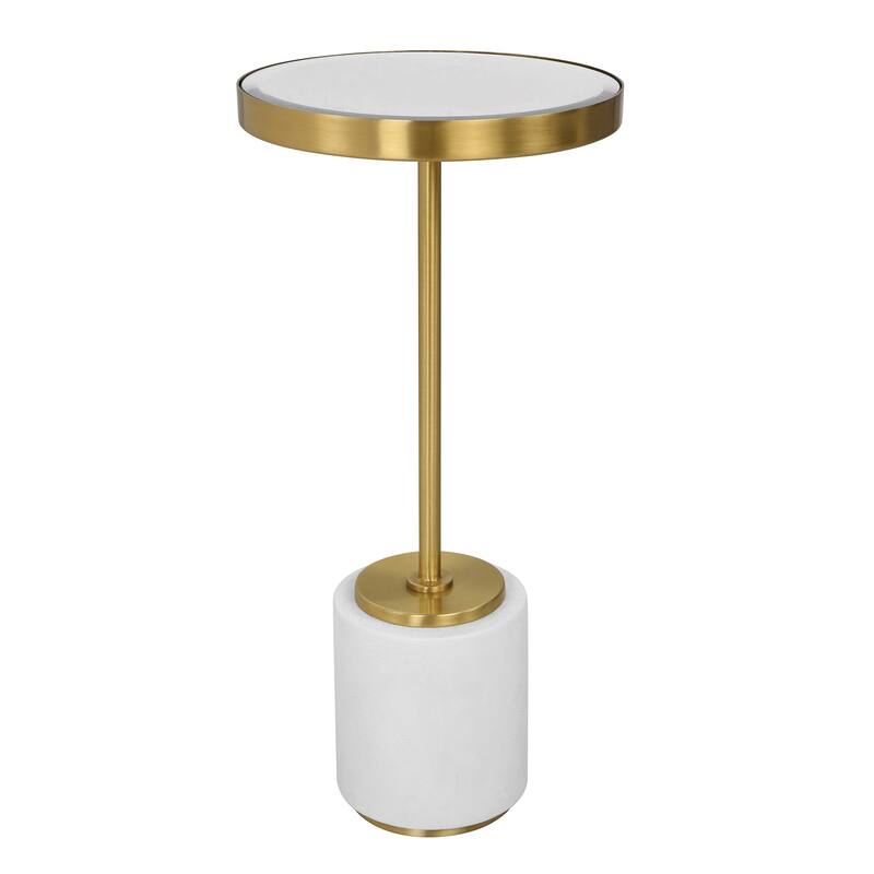 Uttermost Laurier White Drink Table - 12"W x 25"H x 12"D