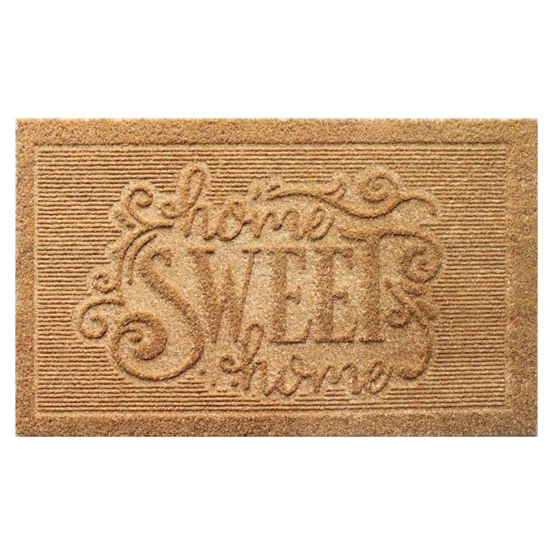 Gardenised Heavy Duty Coco Coir Doormat Non Slip PVC Baking Embossed Welcome Design Natural Coconut Fiber Floor Mat 18x30" - Sweet Home