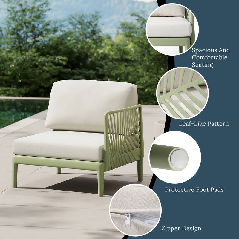 Frond and Form Patio Deep Seating Right Arm Chair with Cushions