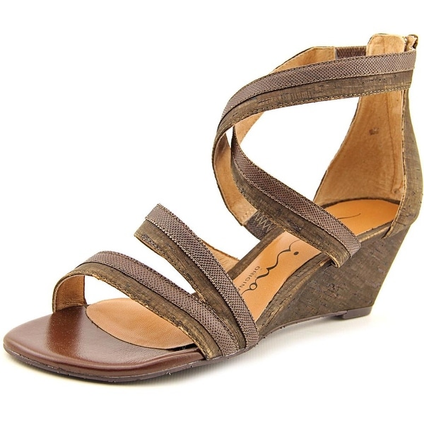 Nina Nadja Women Open Toe Canvas Brown Wedge Sandal