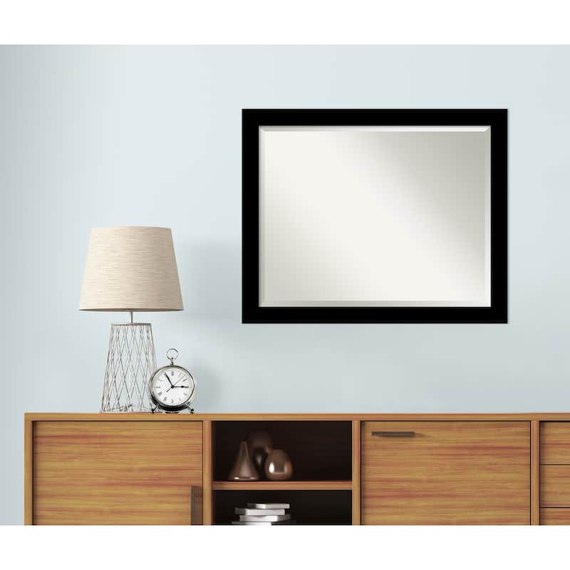 Brushed Beveled Framed Wall Mirror - Brushed Black