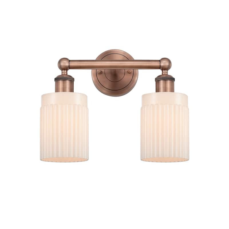 Innovations Lighting 616-2W-12-14 Hadley Vanity Hadley 2 Light 14" - Antique Copper / Matte White