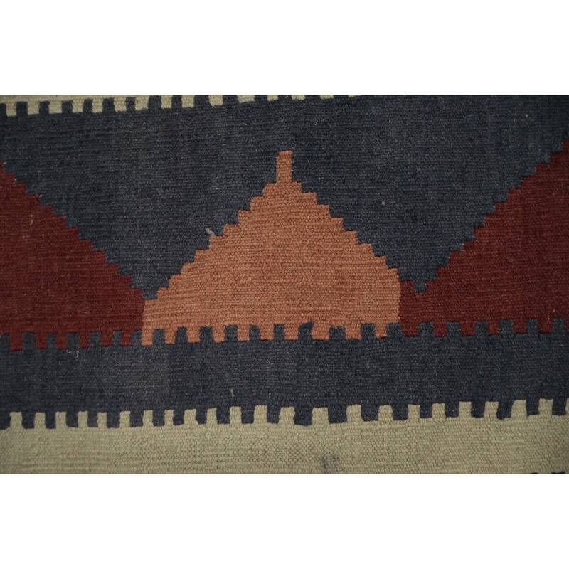 Hand Woven Oriental 100% Wool Carpet Southwestern Tribal Multi-Colored Kilim Area Rug - 11' 7'' X 8' 2''