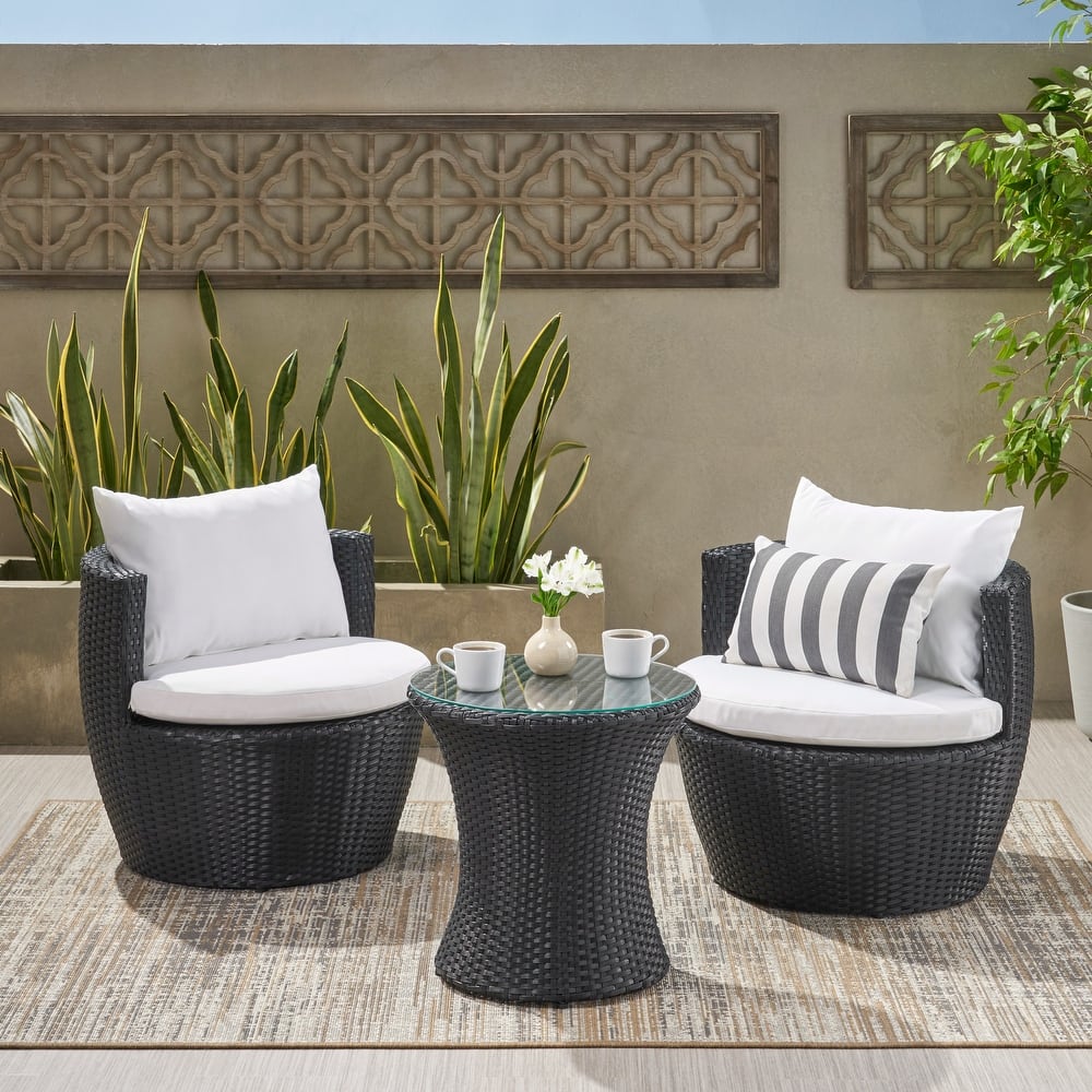 Kono 3-piece Wicker Chat Set by Christopher Knight Home
