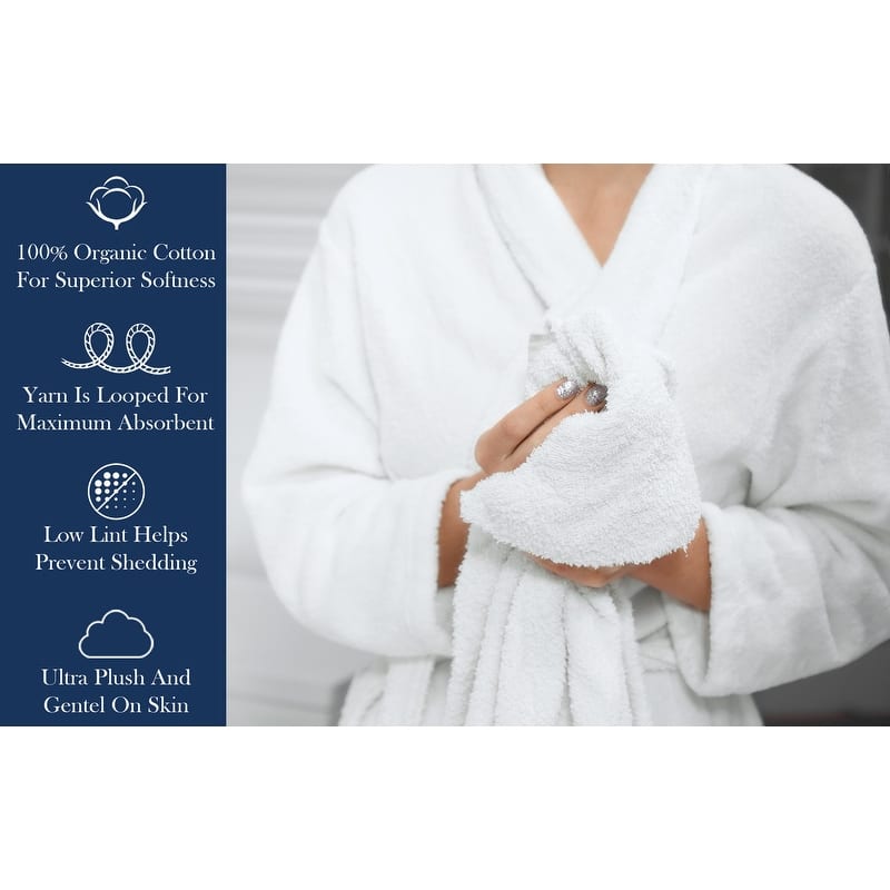 Delara Organic Cotton Luxuriously Plush Hand Towel Pack of 2 | GOTS & OEKO-TEX Certified | 650 GSM Long Staple