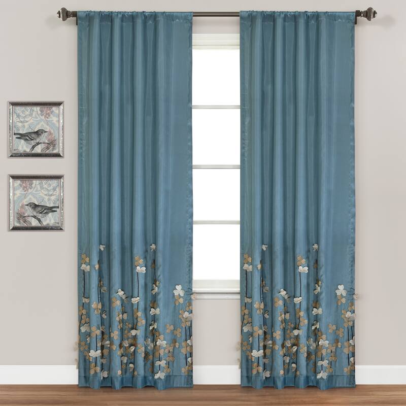 Lush Decor Weeping Flowers Room Darkening Curtain Panel Pair