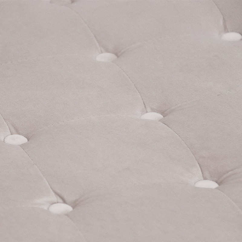 Maypex 32-inch Tufted Velvet Round Cocktail Ottoman with Wheels