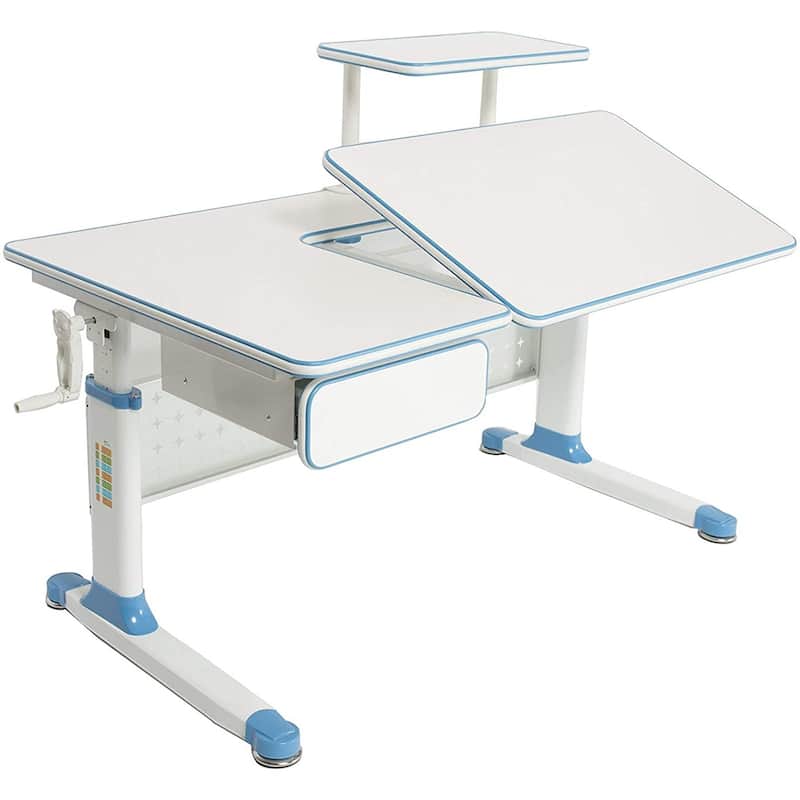 ApexDesk Little Soleil Kid's Height Adjustable Desk w/ Shelf & Drawer