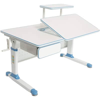 ApexDesk Little Soleil Kid's Height Adjustable Desk w/ Shelf & Drawer