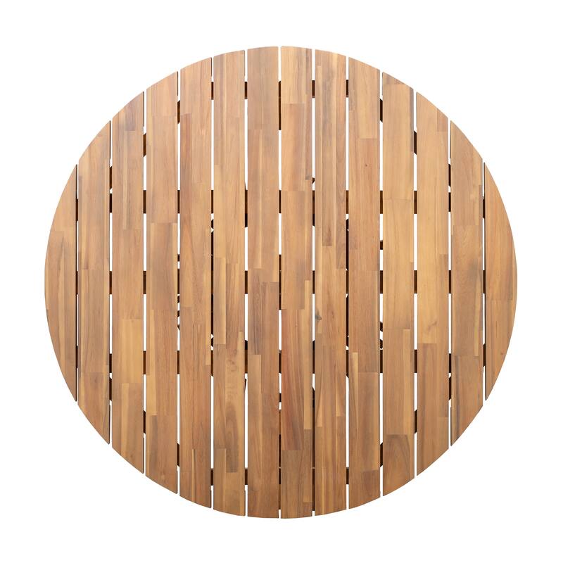 Outdoor Acacia Wood Patio Dining Table, 47.25-inch extra-large round dining table,for Backyard, Lawn, Balcony