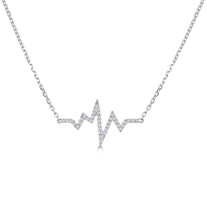 Joelle Collection Diamond Station Halfway Necklace 14K Gold 0.60ct - Adjustable Length - White