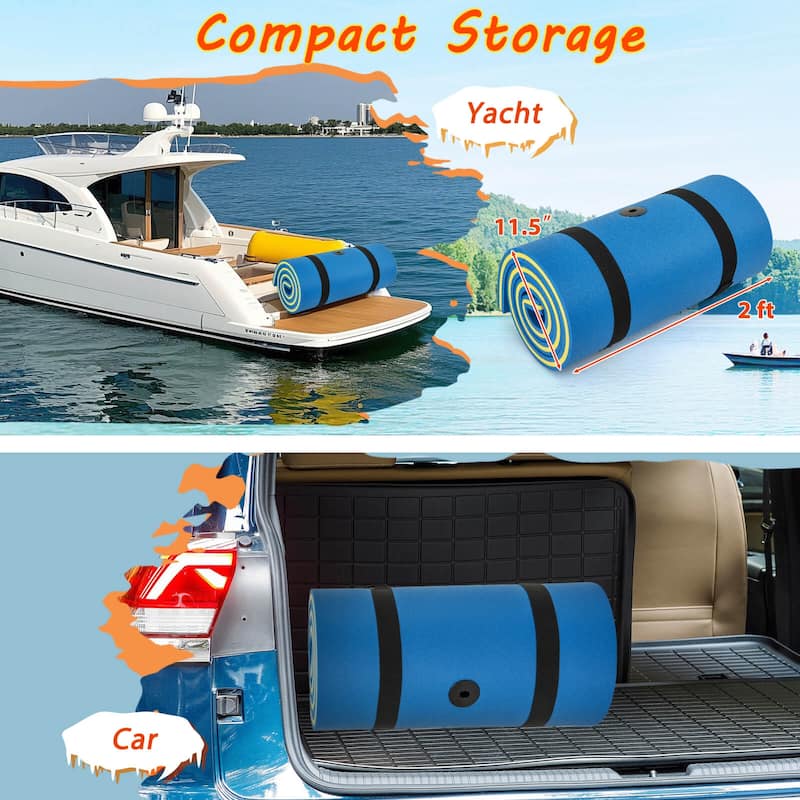 Costway 3-Layer Tear-Resistant Foam Floating Pad Island Water Sports