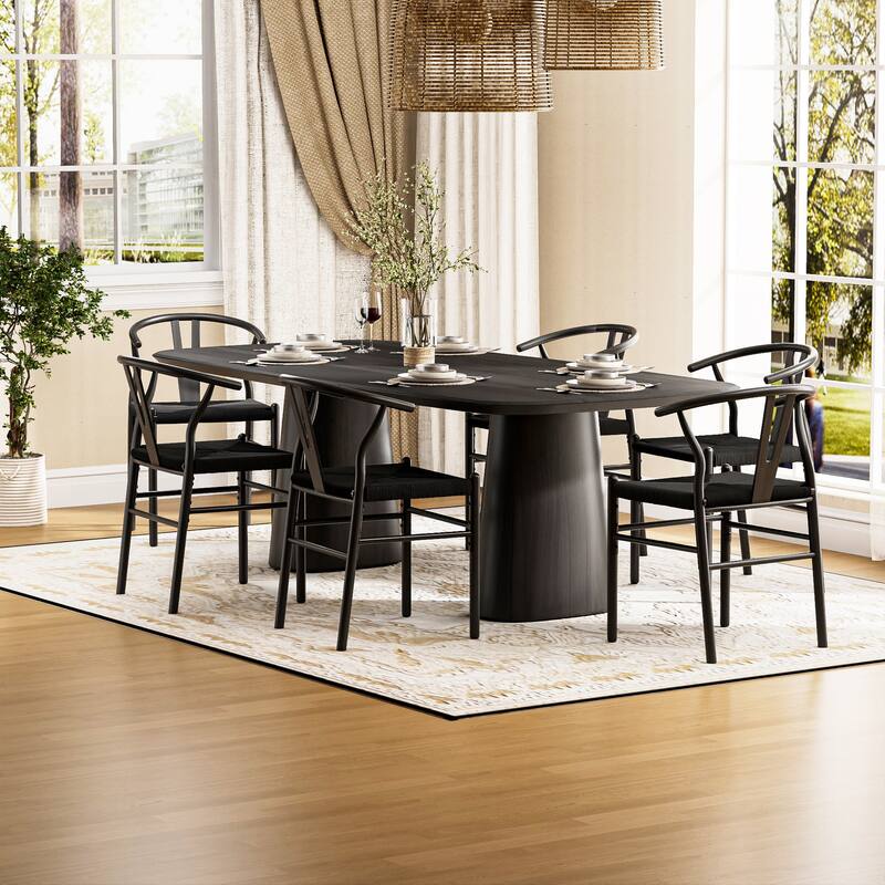 Set of 2 Handwoven Boho Dining Chairs