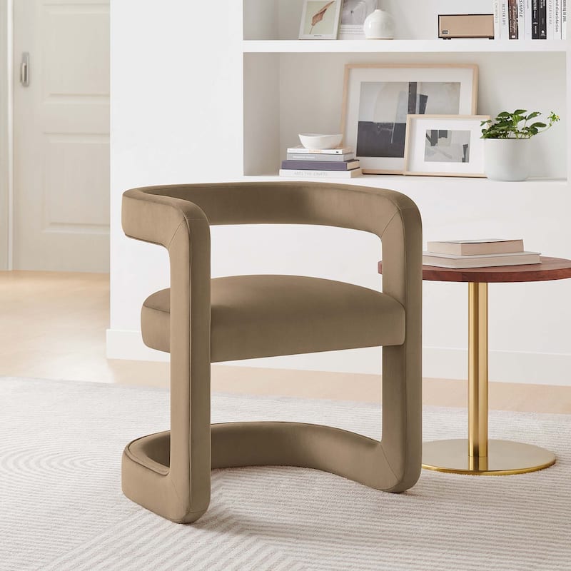 Bowie Performance Velvet Barrel Accent Chair