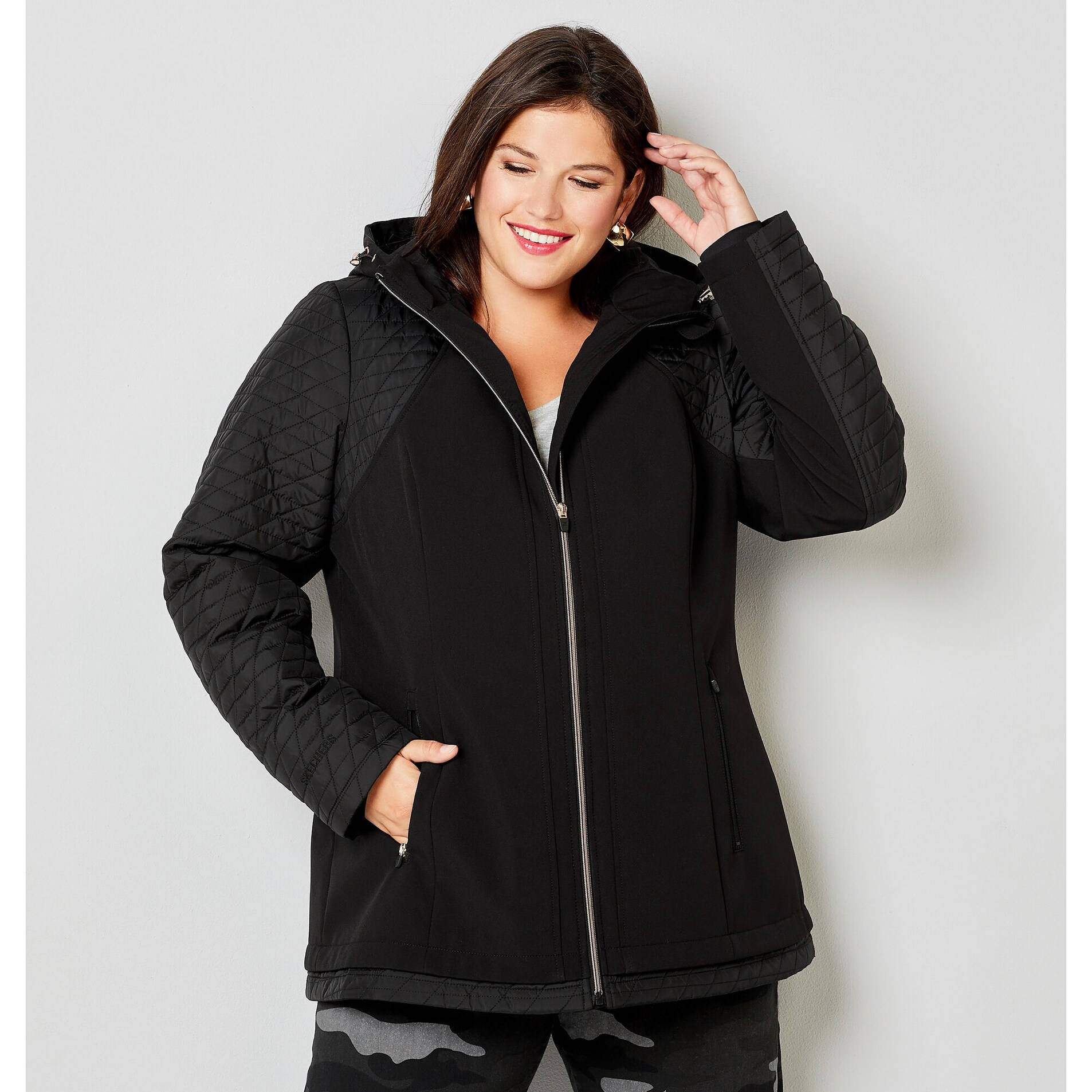 skechers jacket womens black