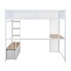 preview thumbnail 14 of 28, LED Design Full Size Metal Loft Bed with Desk,Open Wardrobe and 3 Linen Storage Drawers
