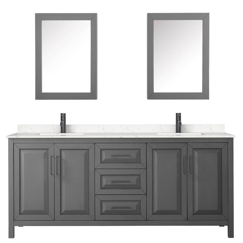 Wyndham Collection Daria 80" Free Standing Double Basin Vanity Set