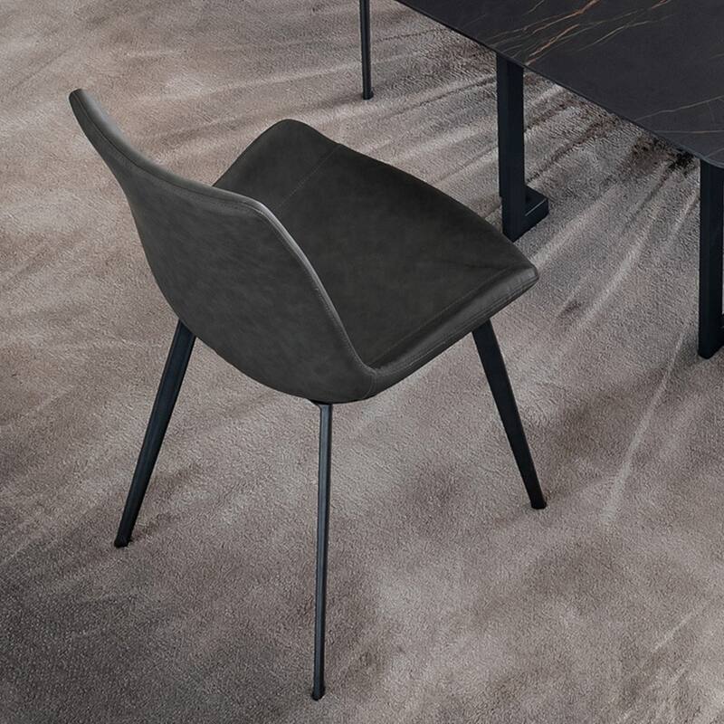 Modern Dining Table Sets, Round Glossy Sintered Stone Dining Table with Dining Chairs