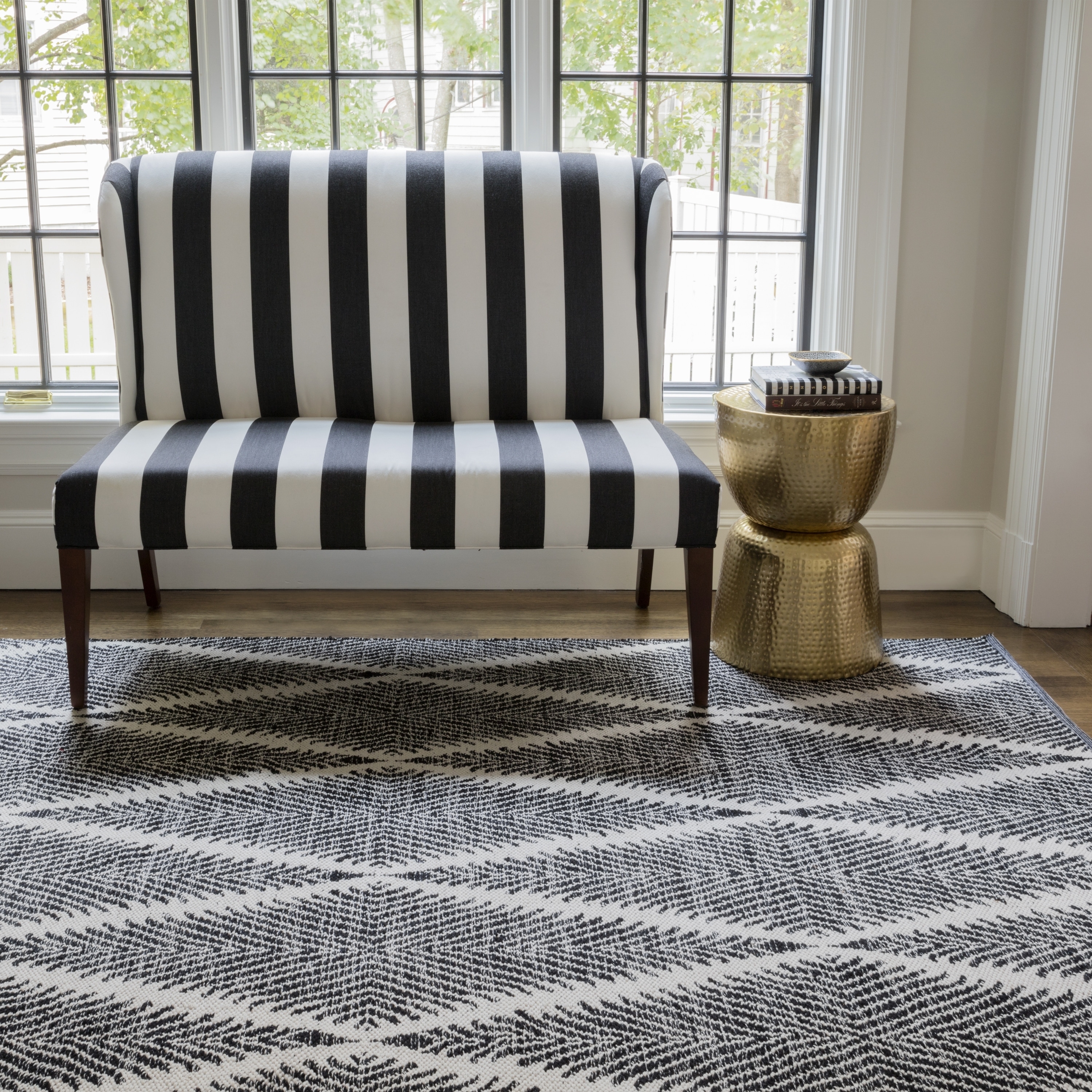 RIVERRIV-1BLK2030 Erin Gates by Momeni River Beacon Black Hand Woven Indoor Outdoor Area Rug 2' X 3' RIVERRIV-1BLK2030 Erin Gates by Momeni River Beacon Black Hand Woven Indoor Outdoor Area Rug 2' X 3'
