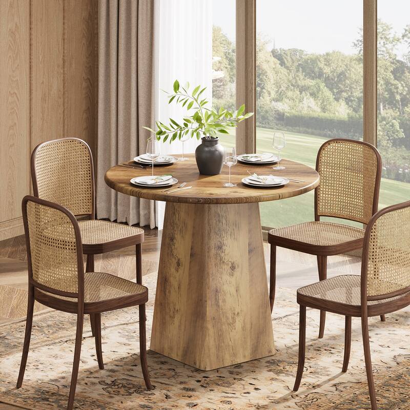 Round Dining Room Table, Farmhouse Kitchen Table for Dining/Living Room