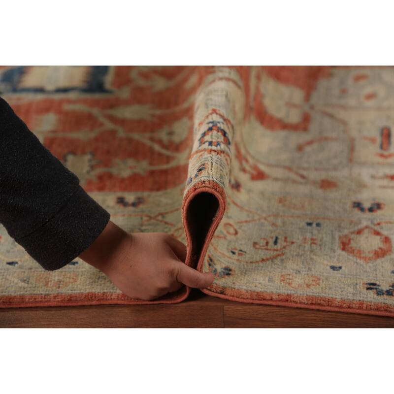 Vegetable Dye Heriz Serapi Oriental Area Rug Handmade Wool Carpet - 7'0"x 10'0"
