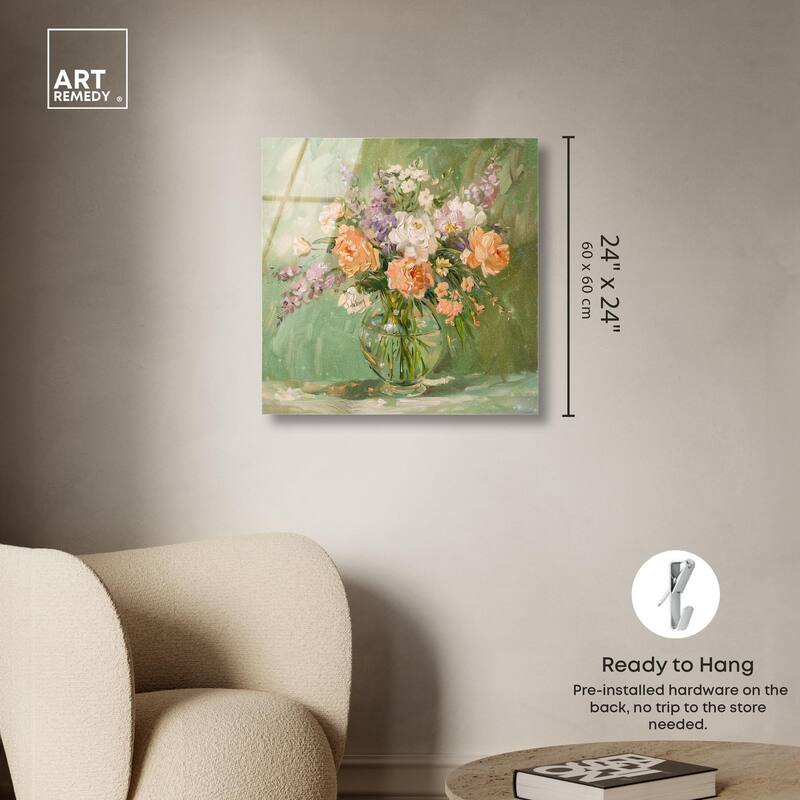 Vase and Greenery Acrylic by Art Remedy, Ready to Hang