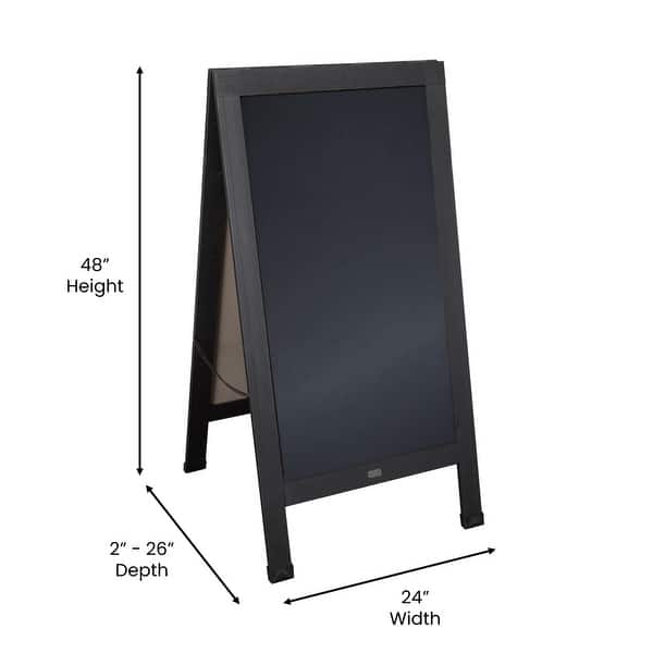 dimension image slide 9 of 15, Wood A-Frame Magnetic Chalkboard Set-Markers, Stencils, and Magnets
