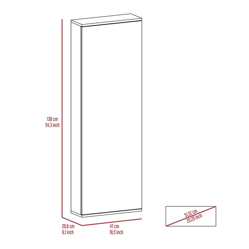 Leto Wall Mounted Shoe Rack With Mirror - N/A
