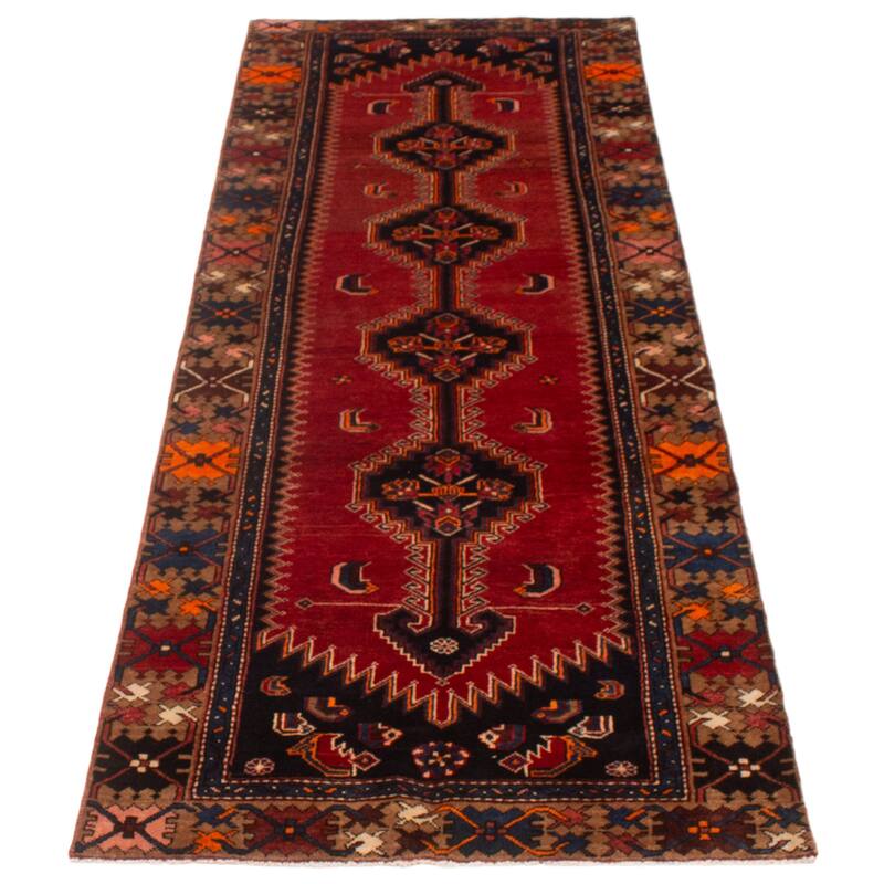 ECARPETGALLERY Hand-knotted Anadol Red Wool Rug - 3'7 x 9'11