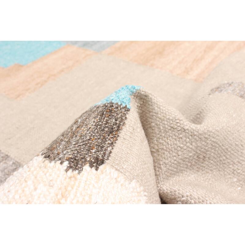 ECARPETGALLERY Flat-Weave Ankara FW Tan Wool Kilim - 5'3 x 7'8