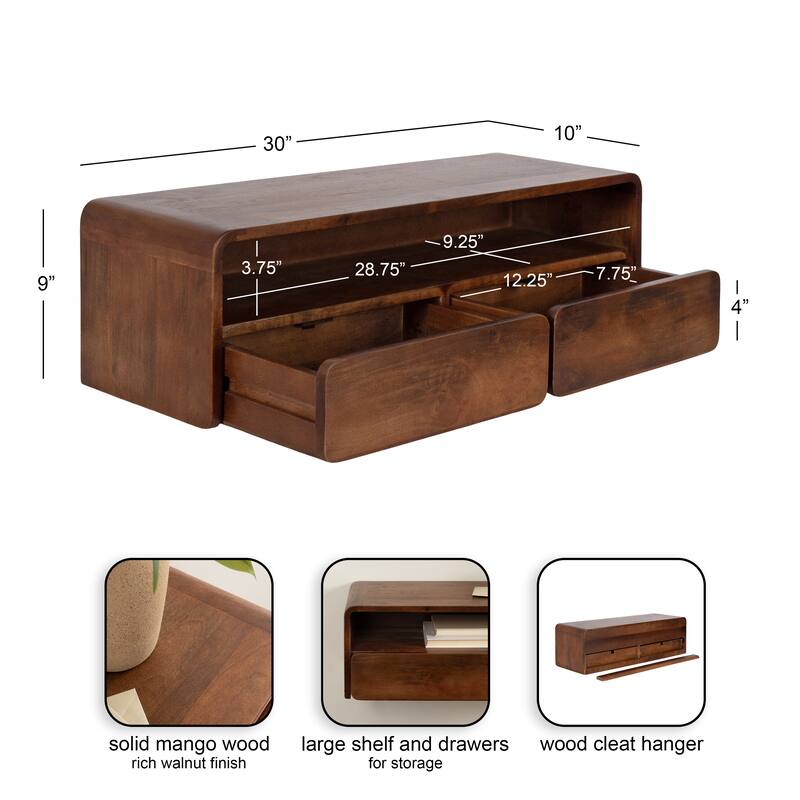 Kate and Laurel Kato Wood Floating Console Table