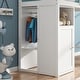 preview thumbnail 7 of 11, Twin Size Loft Bed with Wardrobe, Storage Shelves and Ladder, Solid Wood High LoftBed Frame for Kids Teens Bedroom