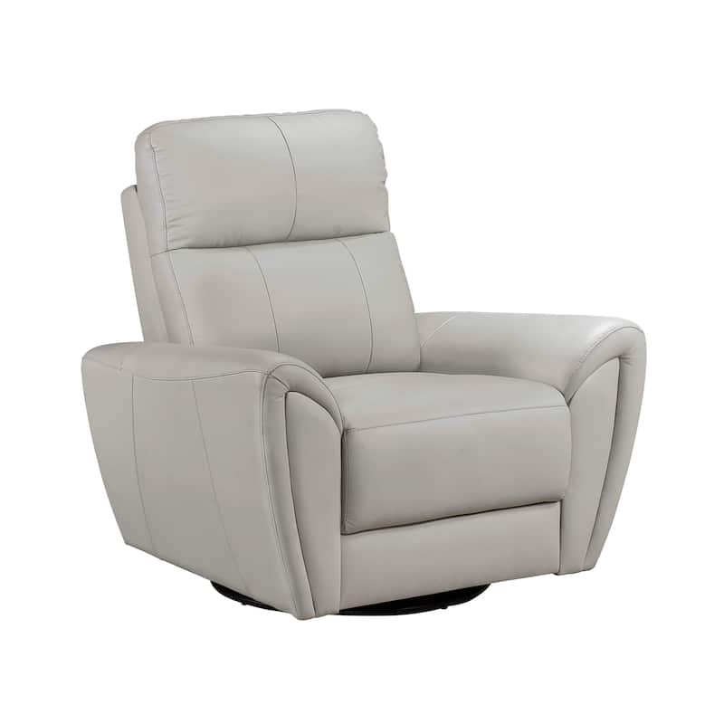 Flynn Leather Match Swivel Glider Chair - 38.5" x 35" x 39" - Grey