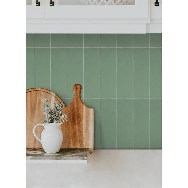 Subway Green Peel & Stick Luxury Wall Tiles