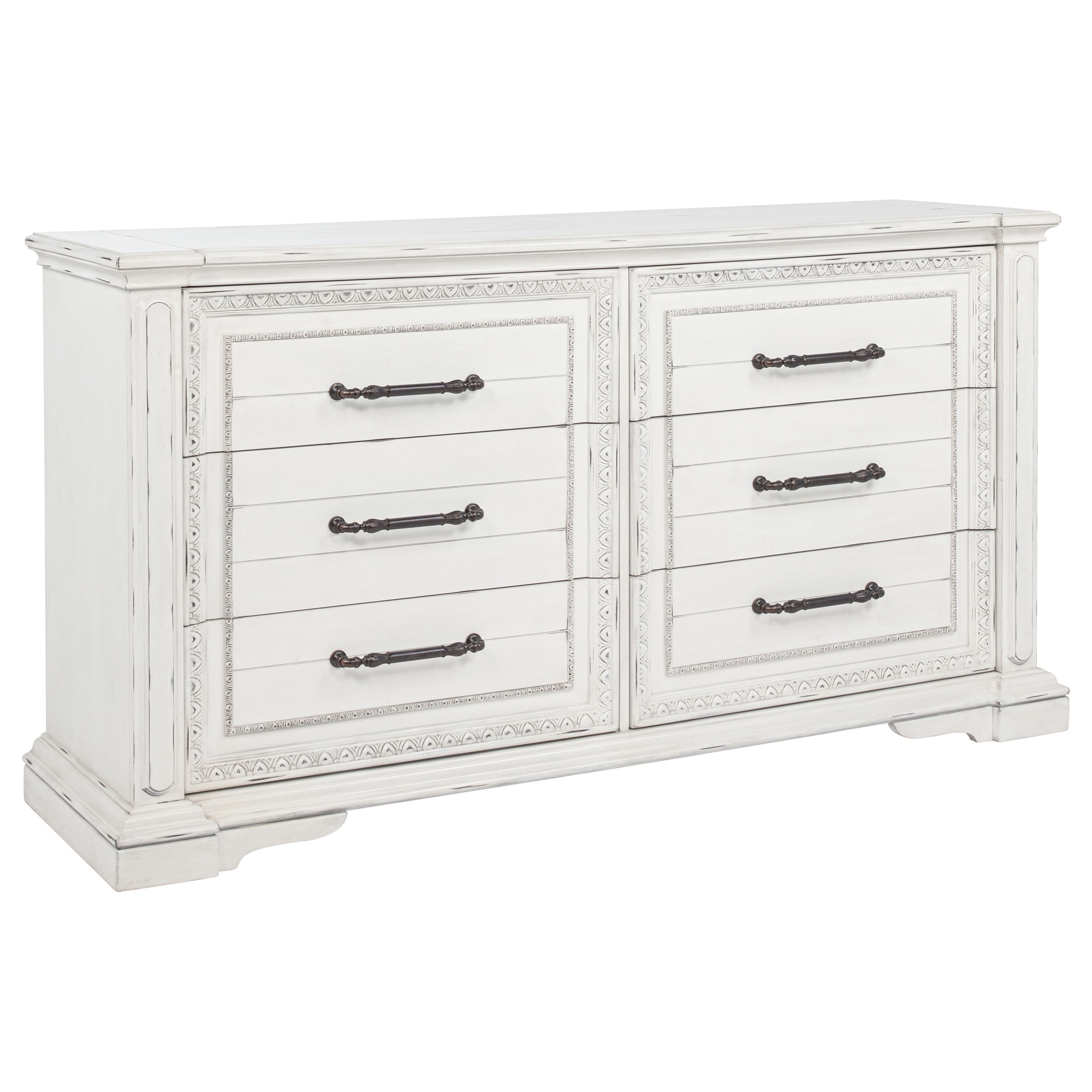 McKinney 6-drawer Bedroom Dresser with Mirror Vintage White